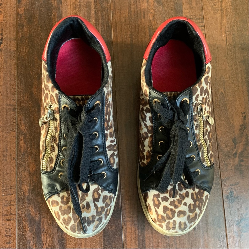 G By Guess Black, Red And Brown Cheetah Print Shoe